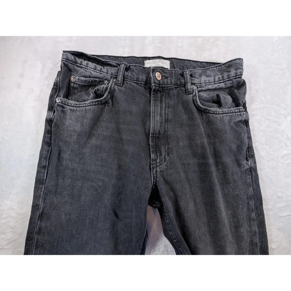 Free People We The Free Vixen Cigarette Rock N Roll Jeans Black Distressed 30